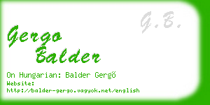 gergo balder business card